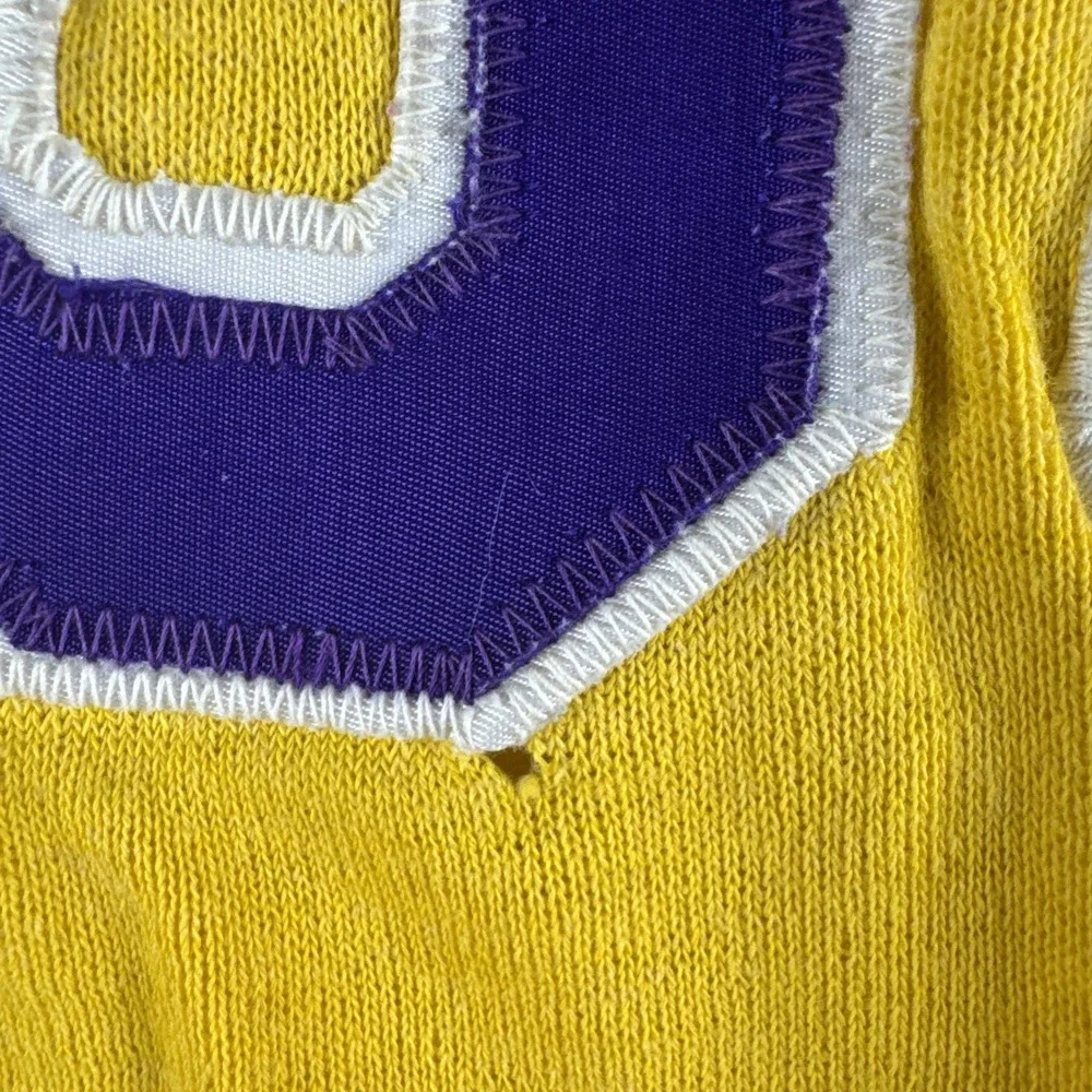VINTAGE 80s LSU Tigers Sweatshirt Mens S? Yellow Pullover Crewneck Raglan Boxy
